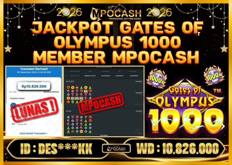 MPOCASH JACKPOT GATES OF OLYMPUS 1000